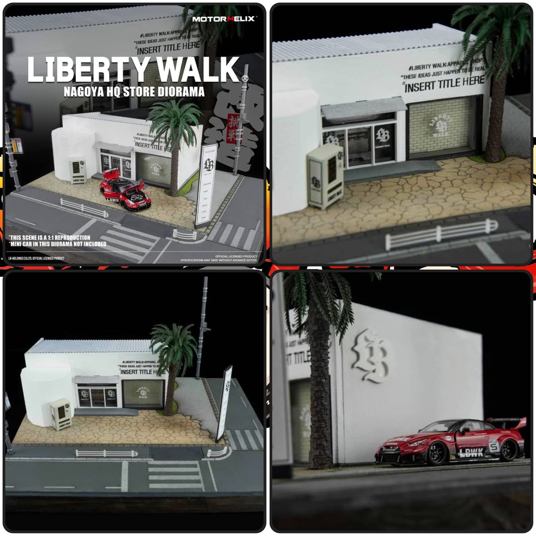 Motorhelix MH 1:64 Diorama — Beijing HEC Event Special — Liberty Walk Nagoya HQ Store Diorama