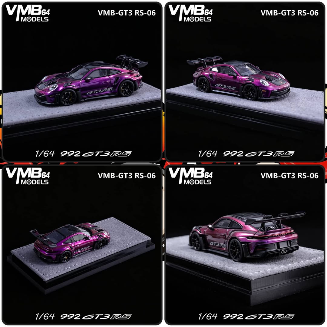 VMB Models 1:64 Resin Model — 992 GT3 RS — Phantom Purple Color (Limited 199pcs)